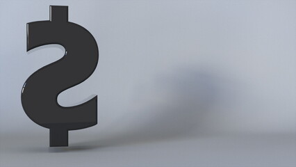 Poster - 3D USD Dollar Sign. Computer generated 3d render