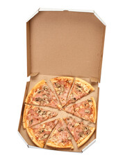 Sticker - pizza box food cardboard delivery package meal dinner lunch