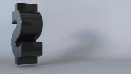 Poster - 3D USD Dollar Sign. Computer generated 3d render