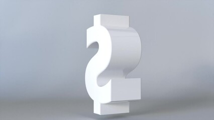 Poster - 3D USD Dollar Sign. Computer generated 3d render