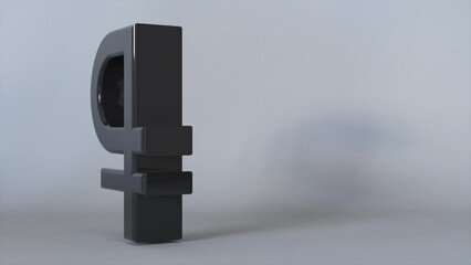 Poster - 3D Ruble Sign. Computer generated 3d render