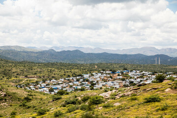 Wall Mural - overlook of an africa village on the outskirts of windhoek namibia