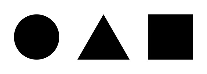 Poster - Basic Set of Primary Geometrical Shapes or Forms including Circle, Triangle and Square. Vector Image.