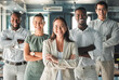 © Kirsten D/peopleimages.com - Portrait of team, posing in the office in a business meeting and smiling. Professional ceo, management and employees showing good teamwork with diverse, young and multiracial workers.