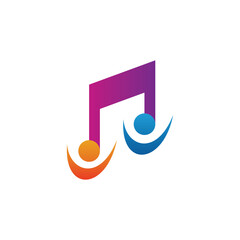 Sticker - social people logo with music