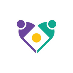 Sticker - social people logo design vector
