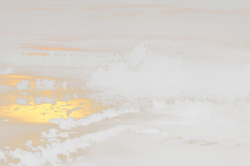 Wall Mural - Cloud in sky atmosphere from airplane, out of windows is cloudscape cumulus heaven and sky under Sun. View from above cloud is beautiful with abstract background climate weather at high level