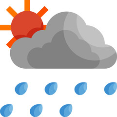 autumn weather climate flat glossy icon