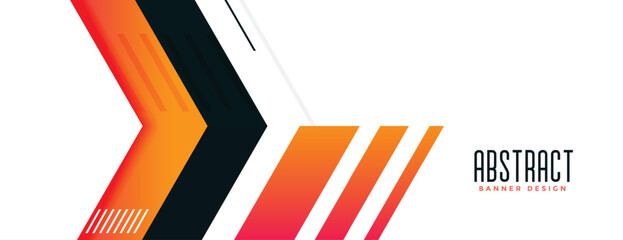 Sticker - orange white modern abstract geometric banner design