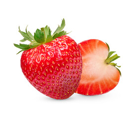 fresh strawberries isolated on transparent background (.png)