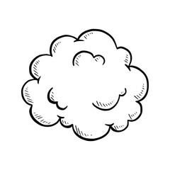 Poster - Hand drawn cloud set. Doodle sketch style cloud. Simple outline scribble draw. Vector illustration.