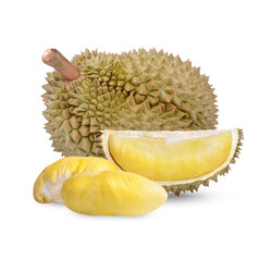 Fresh Durian Fruit isolated on transparent background (.PNG)