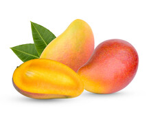 King Of Fruits, Mango Fruit And Sliced Isolated On Transparent Background (.PNG)