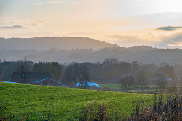 Wall Mural - Rural landscape view at the sundown