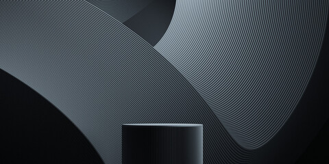 Wall Mural - abstract branding background with black podium concept for branding presentation branding. 3d rendering illustration