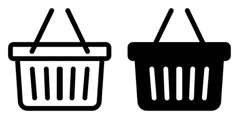 Fototapete - ofvs115 OutlineFilledVectorSign ofvs - shopping basket vector icon . isolated transparent . grocery shopping . black outline and filled version . AI 10 / EPS 10 . g11437