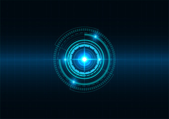 Blue circle and line technology abstract technology innovation concept vector background and glowing light