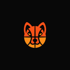 Poster - Basketball ball combination with cougar head. Logo design.