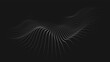 Futuristic dark background. The wave effect of a web of white dots. Big data. Illustration of technologies and artificial intelligence. The effect of particle oscillation. EPS 10.