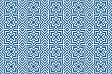 Arabic Pattern Ramadan Mubarak Muslim Star Pattern Simple. Flower Square Diagonal Design. Islamic Pattern Background. Shield Pattern Islamic Vector. Combination Blue And White Colors
