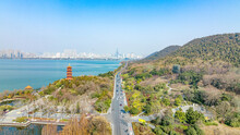 Aerial Photography Of Sugong Tower Scenic Area, Yunlong Lake, Xuzhou City, Jiangsu Province, China