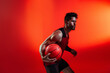 © ADDICTIVE STOCK - Studio Shot Of Basketball Player In The Studio with red background