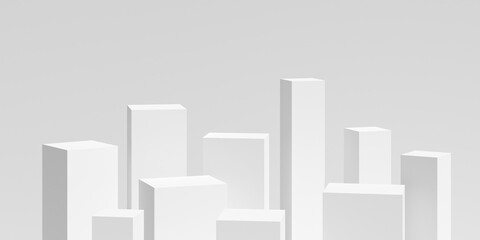 Fototapete - Background 3d scene with podium, minimal product display mock up scene and geometric shape object. 3d render