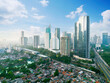 Residential rooftop with highrise buildings in Jakarta