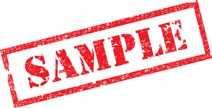 Sample Stamp. Red Text Rubber Stamp Ink - Vector.