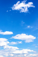 Canvas Print - various white cumulus clouds in blue sky on day