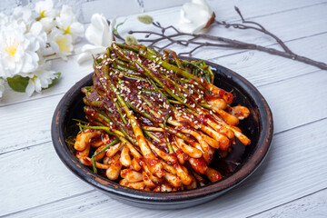 Wall Mural - Korean traditional food green onion kimchi