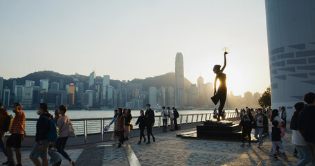 Fototapete - Hong Kong star avenue of Hong Kong