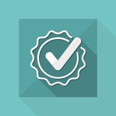 Checkmark certificate - Vector flat minimal icon