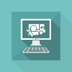 Wall Mural - Truck assistance online - Vector flat icon