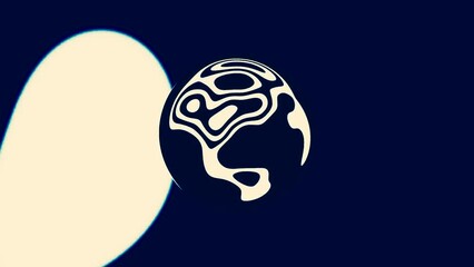 Poster - Ball with liquid pattern on background of moving lines. Design. 3d mirror ball with moving pattern lines. Reflection of liquid lines in 3D ball