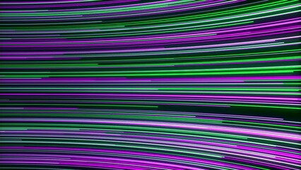 Aufkleber - Background of stream of bright lines with radiance. Motion. Bright lines move in curved stream. Moving lines of electronic information flow with noise