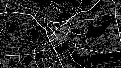 Vector map of Nairobi city. Urban grayscale poster. Road map with metropolitan city area view.