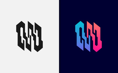 Poster - Abstract Initial Letter M Logo Design with Modern Style Concept. Monogram Vector Logo Illustration.