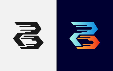 Poster - Abstract Initial Letter B Logo Design with Modern Style Concept. Monogram Vector Logo Illustration.