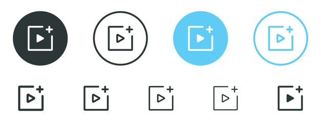 Aufkleber - Add new video icon add playlist with plus symbol, create video icons button
