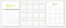 Calendar 2023, Calendar 2024 Week Start Sunday Corporate Design Template Vector.