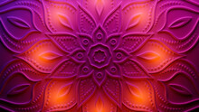 Diwali Festival Wallpaper, With Pink Three-dimensional Ornate Design. 3D Render.
