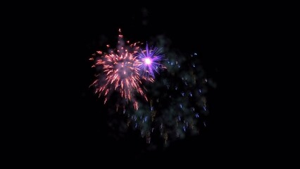 Wall Mural - animation pyrotechnic light show. multi colored fireworks for holiday background such as new year ev