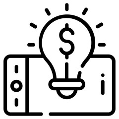 Canvas Print - an online business idea line icon
