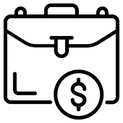 Canvas Print - an icon of a business bag line design