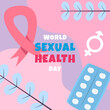Hand drawn world sexual health day background. suitable for social media post