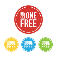 Sticker - Vector Set of Buy One Get One Free Signs