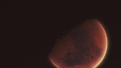 Wall Mural - Mars with Space X Starship Heading Towards Camera and Flyby