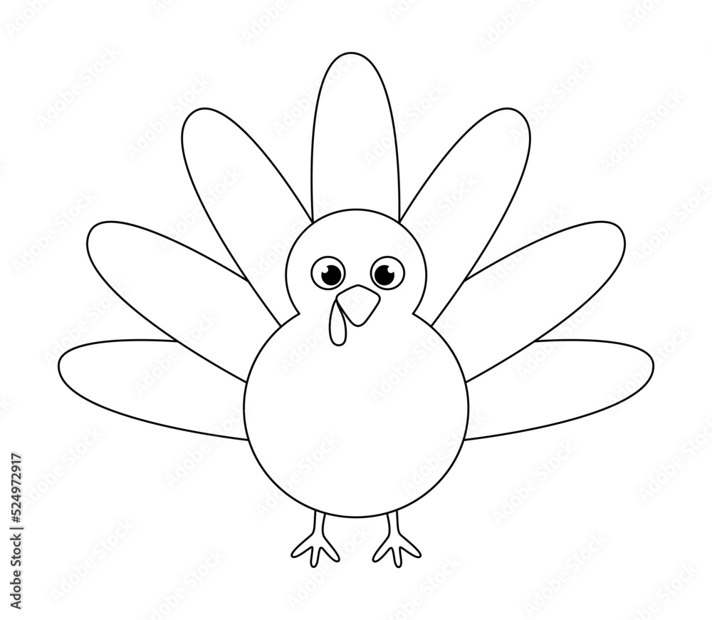 vector illustration of thanksgiving turkey isolated on white