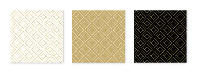 Aufkleber - Luxury background pattern seamless geometric line abstract gold color design. Christmas background vector.